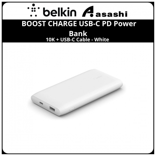Belkin BOOST CHARGE USB-C PD Power Bank 10K + USB-C Cable - White