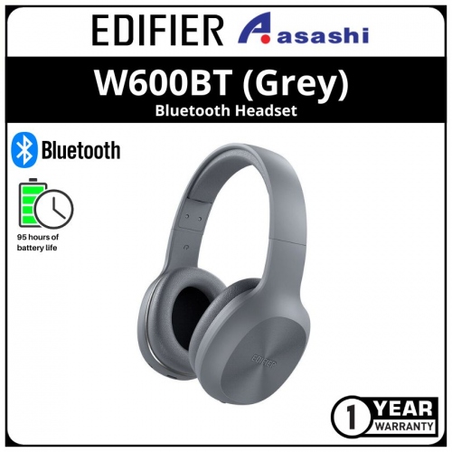 Edifier W600BT (Grey) Bluetooth Stereo Headphone (1 yrs Limited Hardware Warranty)