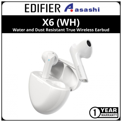 Edifier X6 (WH) Water and Dust Resistant True Wireless Earbud (1 yrs Limited Hardware Warranty)