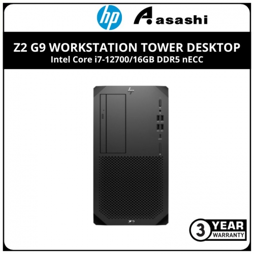 HP Z2 G9 Workstation Tower Desktop-6W9Z0PA-(Intel Core i7-12700/16GB DDR5 nECC/Nvidia T400 4GB Graphics/512GB SSD + 1TB 7200RPM HDD/DVDRW/HP KB&Mouse/Win11Pro DG Win10Pro/3Y Onsite Warranty)
