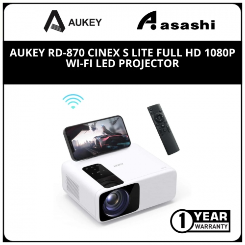 Aukey RD-870S Cinex S Lite Full HD 1080P Wi-Fi LED Projector with Support Smartphone Screen Sync HDMI