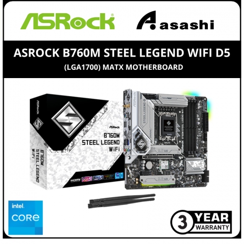Asrock B760M Steel Legend WiFi D5 (LGA1700) mATX Motherboard