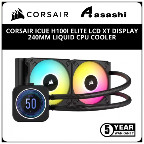 Corsair iCUE H100i Elite LCD XT Display 240mm Liquid CPU Cooler