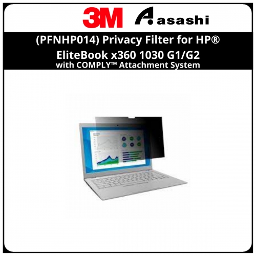 3M™ (PFNHP014) Privacy Filter for HP® EliteBook x360 1030 G1/G2 with COMPLY™ Attachment System