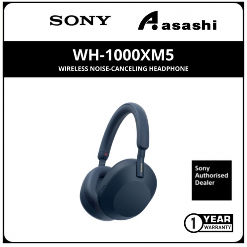 Sony WH-1000XM5-Blue Wireless Noise-Canceling Headphone (1 yrs Limited Hardware Warranty)