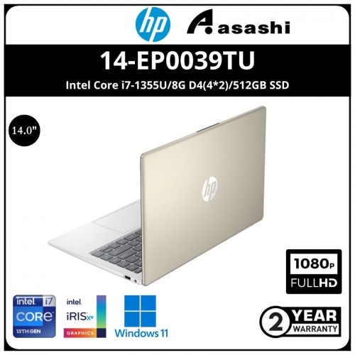 HP 14-ep0039TU Notebook-7Z752PA - (Intel Core i7-1355U/8G D4(4*2)/512GB SSD/14