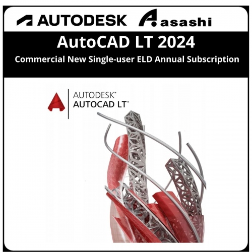 Autodesk AutoCAD LT 2024 Commercial New Single-user ELD Annual Subscription 057P1-WW6525-L347