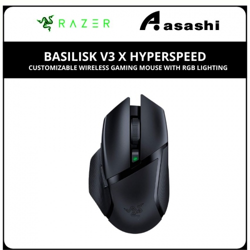 Razer Basilisk V3 X HyperSpeed - Customizable Wireless Gaming Mouse with RGB Lighting