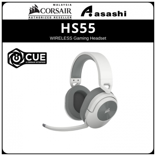 Corsair HS55 Wireless Gaming Headset - White (BT+USB Wireless Adapter) CA-9011281-AP