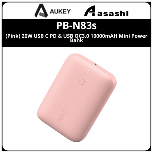 AUKEY PB-N83S (Pink) 20W USB C PD & USB QC3.0 10000mAH Mini Power Bank