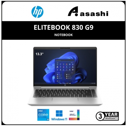 HP Elitebook 830 G9 Commercial Notebook-7G833PA-(Intel Core i5-1235U/16GB DDR5 OB/512GB SSD/13.3