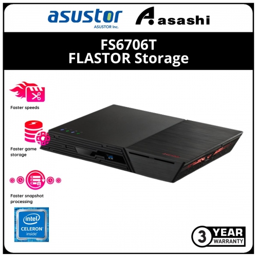 ASUSTOR FS6706T-FLASTOR Storage (Intel Celeron N5105 2.0Ghz QC, 4GB DDR4, 2 x 2.5GbE)