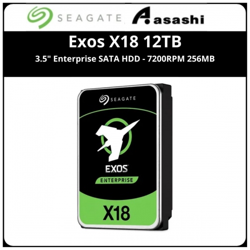 Seagate Exos X18 ST12000NM000J 12TB 7200 RPM 256MB Cache SATA 6.0Gb/s 3.5