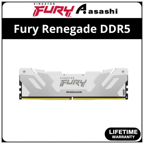 Kingston Fury Renegade White DDR5 32GB 6000Mhz CL32 XMP Support Performance PC Ram - KF560C32RW-32
