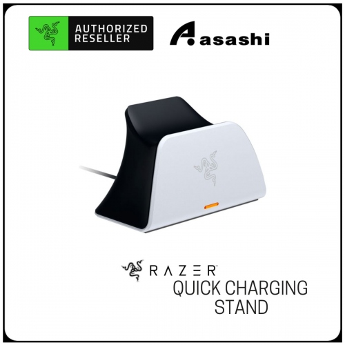 Razer Quick Charging Stand for PS5 - White (Quick Charge, Curved Cradel Design, Match PS5 DualSense, USB Powered)