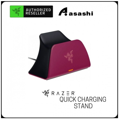 Razer Quick Charging Stand for PS5 - Red (Quick Charge, Curved Cradel Design, Match PS5 DualSense, USB Powered)