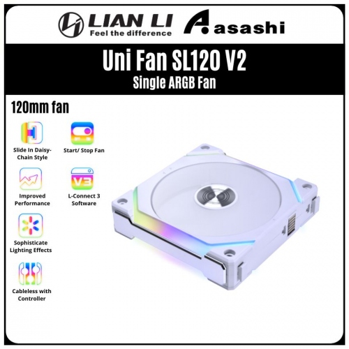 LIAN LI Uni Fan SL120 V2 ARGB Fan - White