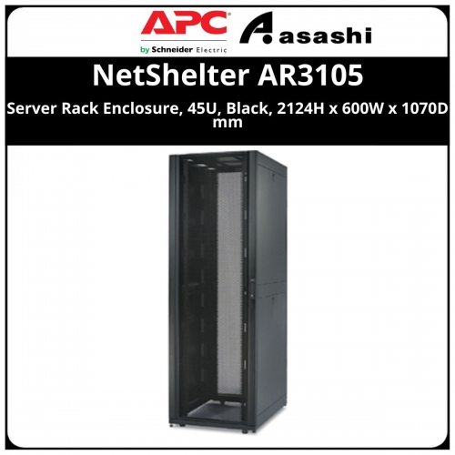 APC NetShelter SX, Server Rack Enclosure, 45U, Black, 2124H x 600W x 1070D mm (AR3105)
