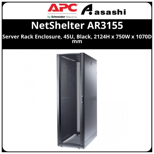 APC NetShelter SX, Server Rack Enclosure, 45U, Black, 2124H x 750W x 1070D mm (AR3155)
