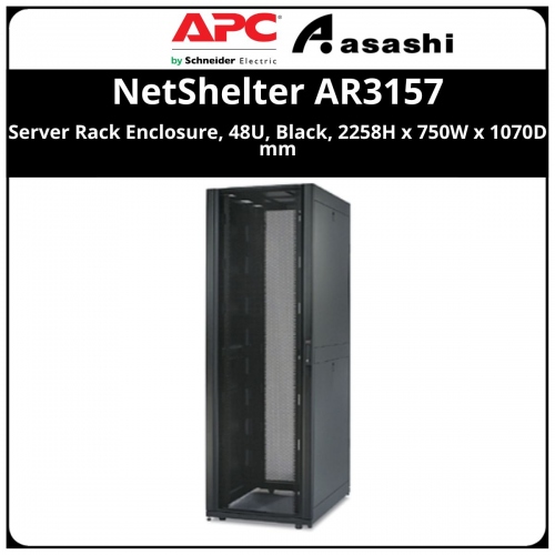 APC NetShelter SX, Server Rack Enclosure, 48U, Black, 2258H x 750W x 1070D mm (AR3157)