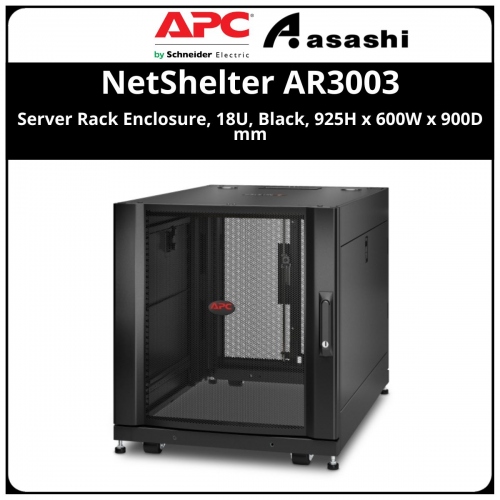 APC NetShelter SX, Server Rack Enclosure, 12U, Black, 658H x 600W x 900D mm(AR3003)
