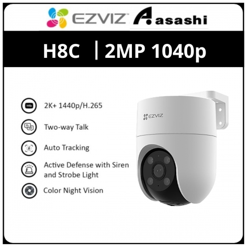 Ezviz H8C 4MP 2K+ Pan & Tilt Rotate 360° Outdoor Smart Color Night Vision Two Way Talk Wi-Fi Camera