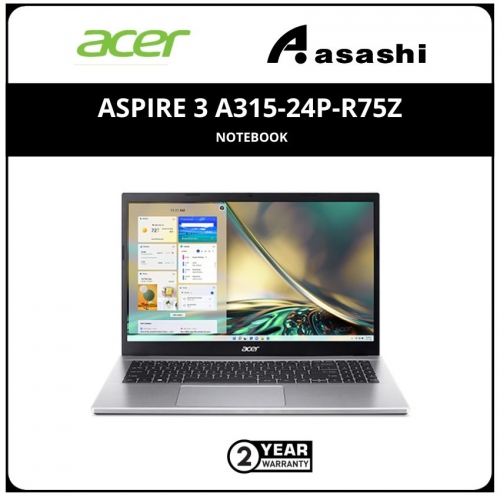 ACER ASPIRE 3 A315-24P-R75Z Notebook (AMD Ryzen 5-7520U/16GB DDR5 OB (No Slot)/512GB SSD/No ODD/15.6