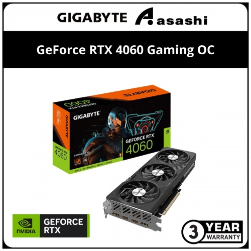 GIGABYTE GeForce RTX 4060 Gaming OC 8GB GDDR6 Graphic Card (GV-N4060GAMING OC-8GD )