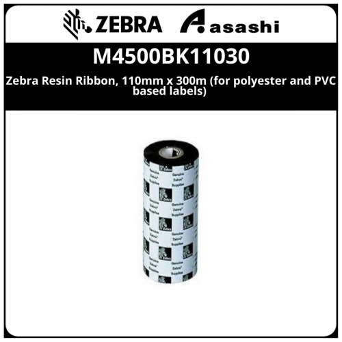Zebra Resin Ribbon, 110mm x 300m (for polyester and PVC based labels)