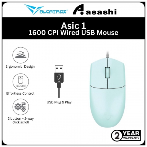 Alcatroz Asic One (Mint) 1600 CPI Wired USB Mouse