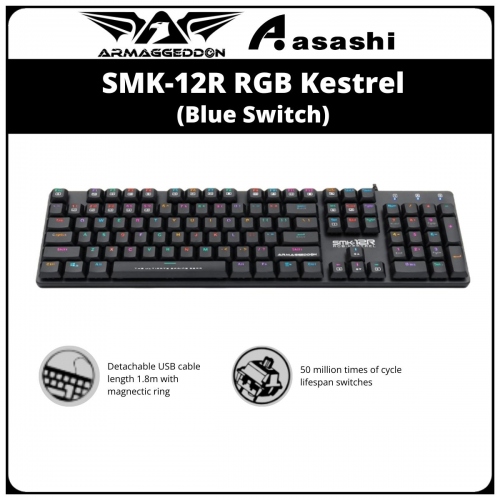 Armaggeddon SMK-12R RGB Kestrel Blue Switch Mechanical Keyboard