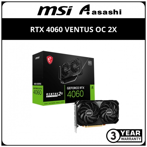 MSI GeForce RTX 4060 VENTUS OC 2X 8GB GDDR6 Graphic Card