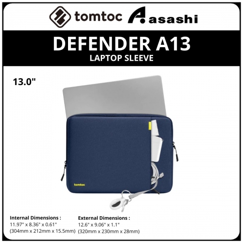 Tomtoc A13C2B2 (NavyBlue) DEFENDER A13 13Inch Laptop Sleeve (MACBOOK)