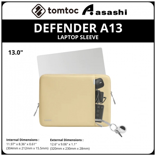Tomtoc A13C2K1 (Khaki) DEFENDER A13 13Inch Laptop Sleeve (MACBOOK)