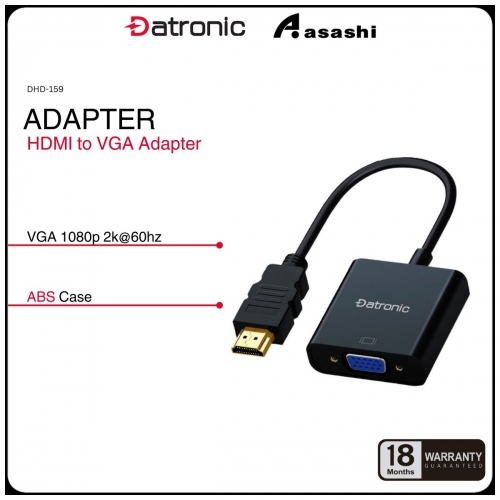 Datronic DHD-159 HDMI to VGA Adapter - 18Months Warranty