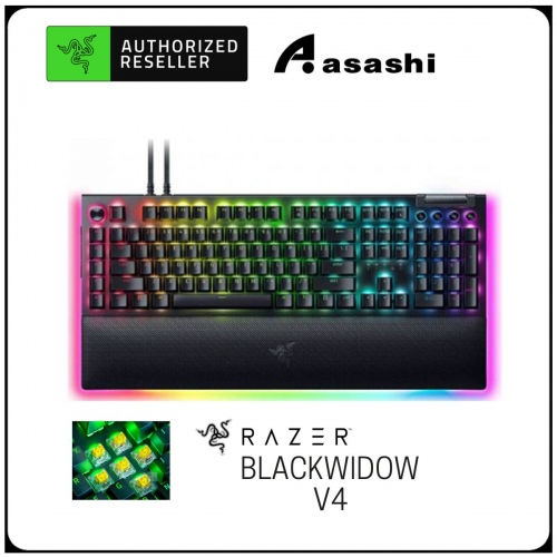 Razer BlackWidow V4 Pro - Yellow Switch (Command Dial & 8 Macro Keys, Hybrid on-board MEM, Doubleshot ABS, Underglow RGB)