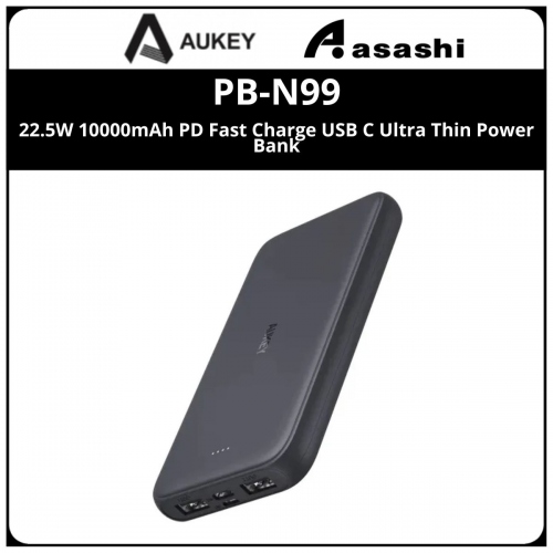 Aukey PB-N99 22.5W 10000mAh PD Fast Charge USB C Ultra Thin Power Bank