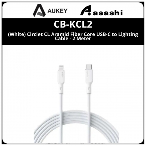 AUKEY CB-KCL2 (White) Circlet CL Aramid Fiber Core USB-C to Lighting Cable - 2 Meter