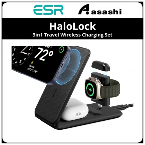 ESR HaloLock 3-in-1 Travel Wireless Charging Set 