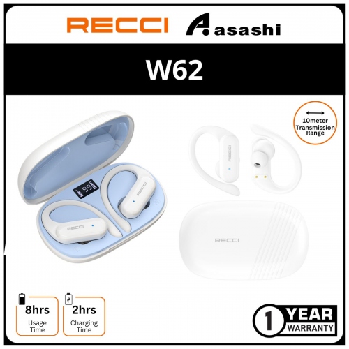 Recci W62 TWS Earphone BT V5.3 - Hanging Ear Design