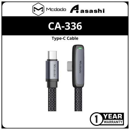 Mcdodo CA-3360 Zebra Series 65W Type-C to Type-C 90 Degree Data Cable 1.2M