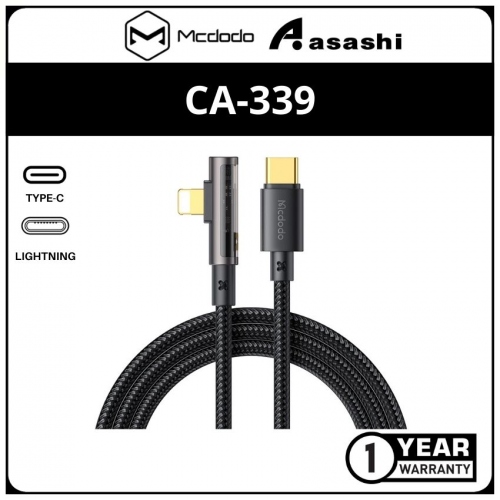 Mcdodo CA-3390 Prism Series Type-C to Lightning 90 Degree Transparent Data Cable 1.2M