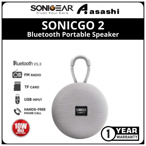 Sonic Gear SONICGO 2 (Grey) Bluetooth Portable Speaker with Built in Mic