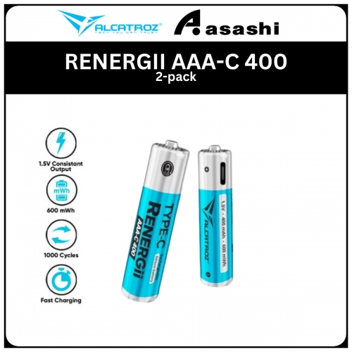 Alcatroz RENERGII AAA-C 400 (2-pack) w/
Cable