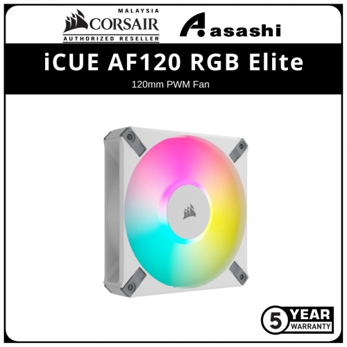 Corsair iCUE AF120 RGB Elite (White) 120mm PWM Fan - 2100RPM