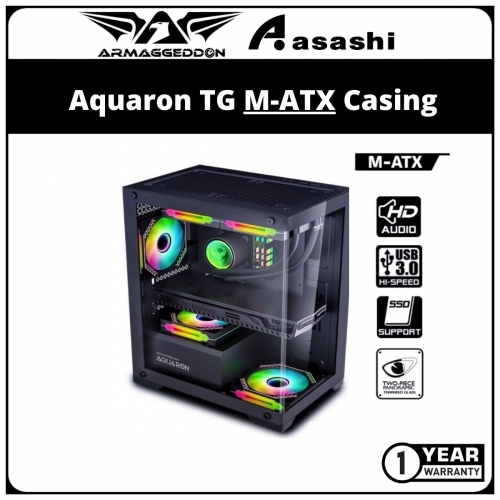 Armaggeddon Aquaron (Black) TG M-ATX Casing