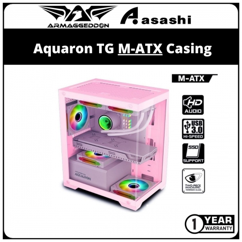 Armaggeddon Aquaron (Pink) TG M-ATX Casing