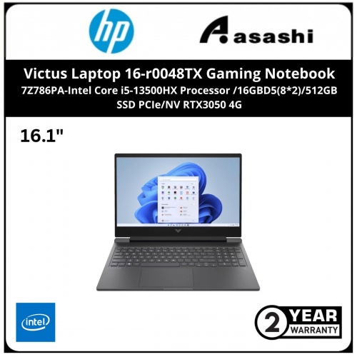 HP Victus Laptop 16-r0048TX Gaming Notebook-7Z786PA-(Intel Core i5-13500HX Processor /16GBD5(8*2)/512GB SSD PCIe/NV RTX3050 4G/No ODD/16.1