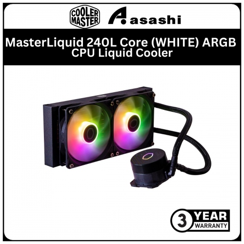 Cooler Master MasterLiquid 240L Core ARGB CPU Liquid Cooler (LGA1700 Ready) - 3 Years Warranty