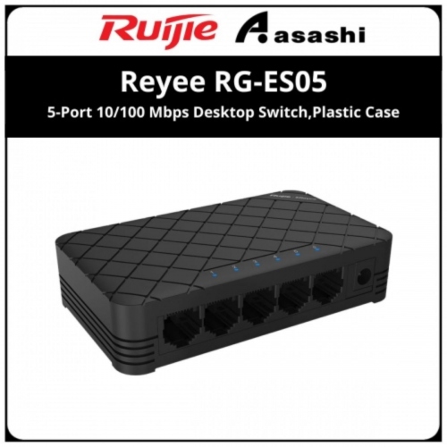 Ruijie Reyee RG-ES05 5-Port 10/100 Mbps Desktop Switch,Plastic Case